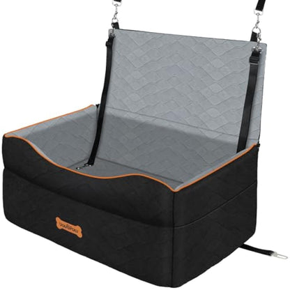 VavoPaw Dog Car Seat, Dog Booster Car Seat for Dogs Under 50Lbs Medium or 2 Small Dogs under 25Lbs, Waterproof Cars Pet Bed with Thick Cushion & Safety Leash, Removable Pet Cars Seats for Travel