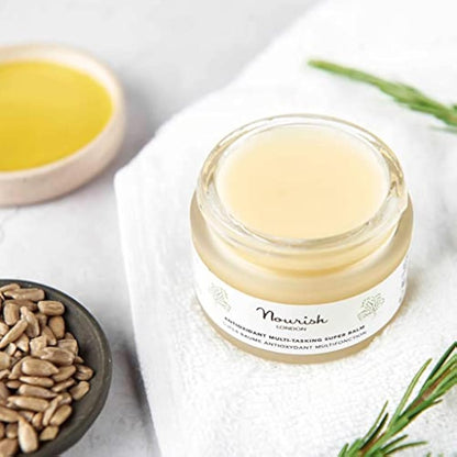 Nourish London Antioxidant Multi-Tasking Super Balm 50ml | All-in-One Anti Ageing Beauty Balm | Natural Plant Oils | Cruelty-Free | 100% Vegan