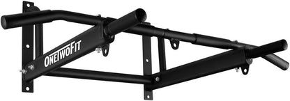 ONETWOFIT Pull Up Bar Wall Mounted Pull Up Bars Home Gym Chin Up Bar With More Stable 6-Hole Design Upper Body Workout Bar (Max Load 200kg)