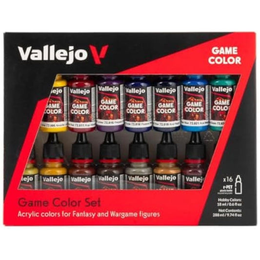 Vallejo Game Color Advanced Acrylic Paint Set - Assorted Colours (Pack of 16)