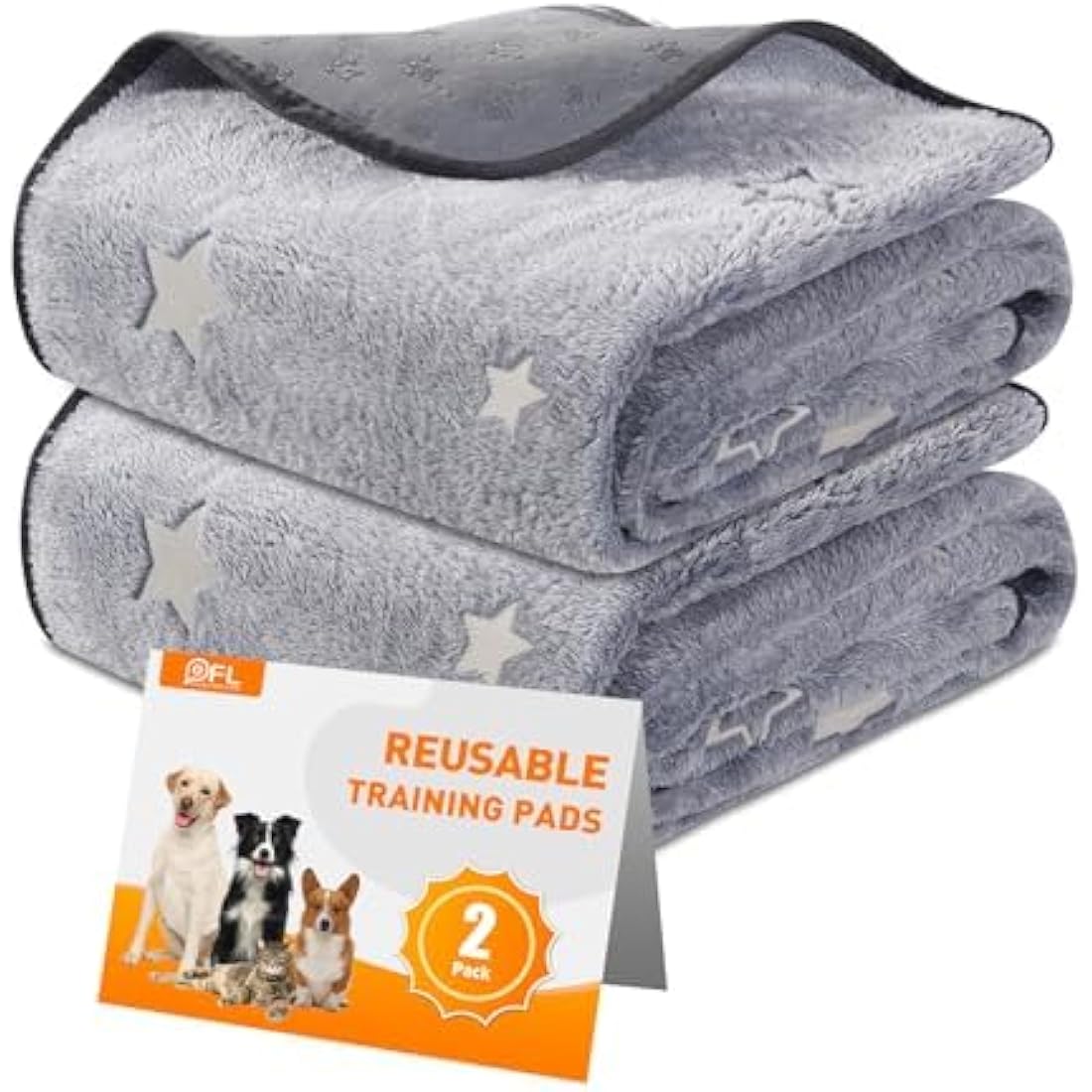Washable Puppy Pads, 2 Packs Fast Absorption Reusable Puppy Pads, Dog Pee Pad, Waterproof Whelping Pads, Non-Slip Training Pads Pet Playpen Puppy Mat for Floor, Dog Crate -104x104cm