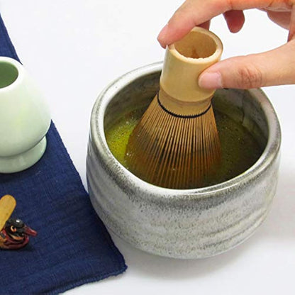 Artcome Japanese Matcha Tea Set, Matcha Whisk, Traditional Scoop, Matcha Bowl, Ceramic Whisk Holder, Handmade Matcha Ceremony Kit for Traditional Japanese Tea Ceremony (7 Pcs)
