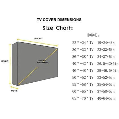 Outdoor TV Cover Waterproof UV Flat Screen Protection for 22” to 75” TV Indoor Dust-proof UCARE Furniture Cover Fits Most Mounts and Brackets Black (60-65”)