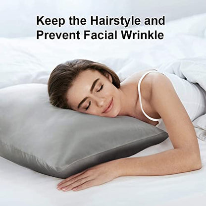 tenn well 2 Pack Mulberry Silk Pillowcase for Hair and Skin, Both Sides 100% Pure Silk Pillowcase 19 Momme Soft Smooth Pillow Case with Hidden Zipper
