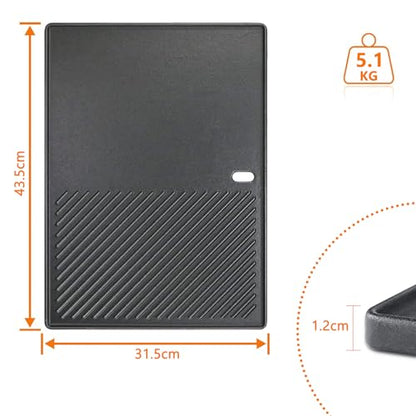 Denmay 13190 Bbq Griddle for 3 and 4 Burners Landmann EMAILLEE Triton, Enders Monroe PRO 4, Enders Boston 6, Cast Iron Griddle Plate for Gas Bbq Egg