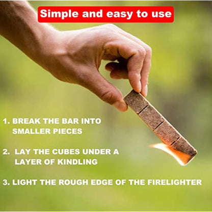 96 Eco-Friendly Natural Wood Firelighters - Sustainable Fibre Starters for Wood Burners, Fire Pits, Pizza Ovens, and BBQs - Perfect Lighter for Any Occasion