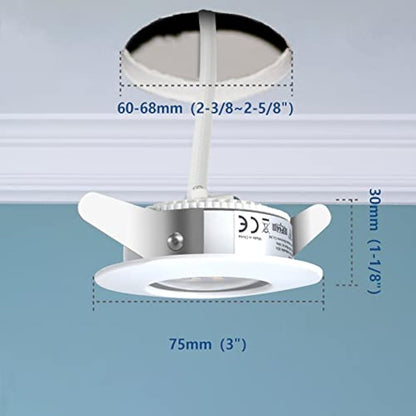 HiBay 10x 5W LED Downlights Ceiling Spot Lights Ultra Slim Recessed Down Light IP44 White Spotlights Cool White 6000K Bathroom Downlighters 240V