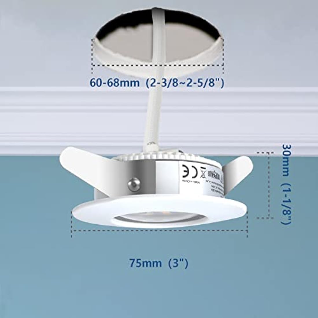 HiBay 10x 5W Recessed Ceiling Lights Ultra Thin LED Downlights IP44 Spotlights White 3000K Warm White Down Lighting for Bathroom Kitchen Soffits