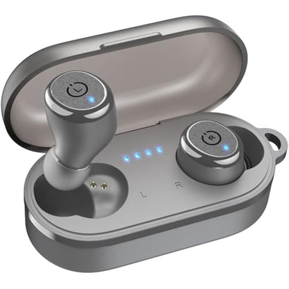 TOZO T10 Wireless Earbuds Bluetooth 5.3 Headphones, App Customize EQ, Ergonomic Desigh, 55H Playtime, Wireless Charging Case, IPX8 Waterproof Powerful Sound in-Ear Headset Grey(New Upgraded)