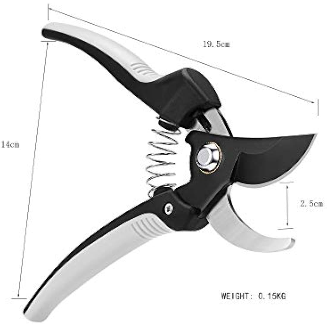 Pruning Shears Tree Trimmers Secateurs Hand Pruner Stainless Steel Blades Professional Garden Clippers Bypass Secateurs with SK-5 Steel Blade and Locking Mechanism for Branches Stems and Flowers