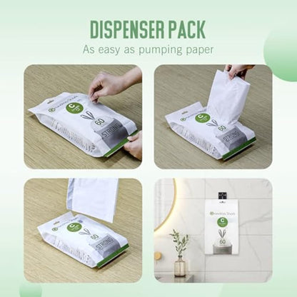 GRANDMA SHARK 10L - 15L Bin Bags Liners Drawstring Trash Bag, Handle Waste Bags, 60 Garbage Bag, Super Strong, Anti-drip Unscented, 47 × 54 cm