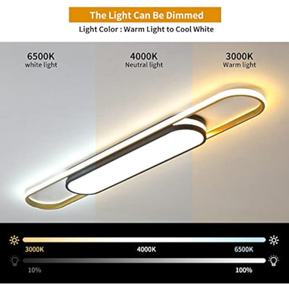 Oninio Modern Ceiling Light 110cm LED Linear Ceiling Lamp 48W Dimmable Ceiling Light with Remote Control for Kitchen Dining Room Cloakroom Hallway