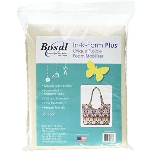 Bosal InRForm Plus Unique Fusible Foam Stabilizer36-inch x 5 8-inch, Acrylic, White, 36 x 58