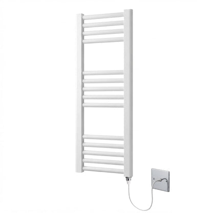 Greened House White Electric Heated Towel Rail Straight 300mm W x 800mm H