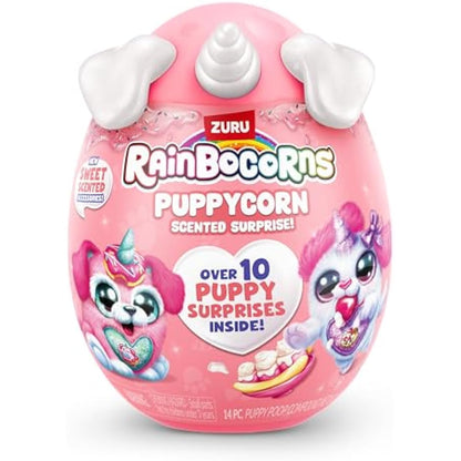 Rainbocorns ZURU Puppycorn Scent Surprise, Brown Dalmatian, by ZURU Surprise Unboxing Soft Toy, Scented Puppy Plush for Girls (Brown Dalmatian)