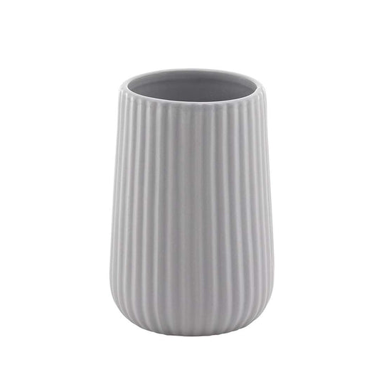 Gedy Toothbrush Holder, Ceramic, Gray, 8x8x11,6