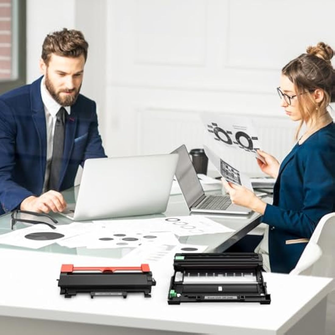 SMARTOMI Replacement DR2400 DR-2400 Drum Unit and TN2420 Black Toner Cartridge for Brother MFC L2710dw MFC-L2710dw HL-L2370dn L2370DN DCP L2710DW L2310D HL-L2310D L2350DW L2370DW(2K+1D)