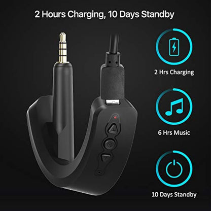 YOCOWOCO aptX Wireless Bluetooth 5.0 Adapter for Bose QuietComfort QC 15 with Mic/Volume Control, Black