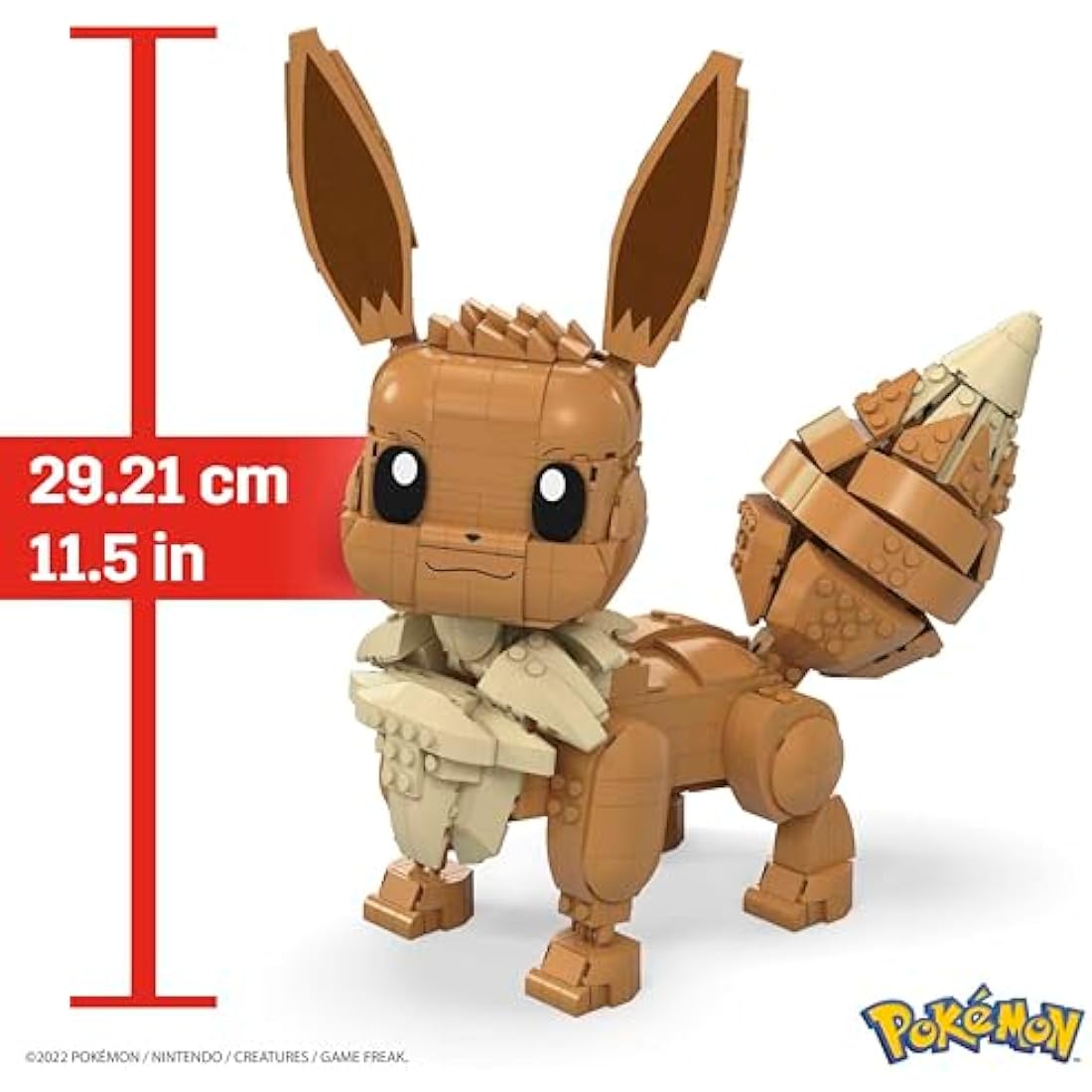 MEGA Pokémon Building Toys Set Jumbo Eevee with 824 Pieces, Articulated and Poseable, 11 Inches Tall, for Kids, GMD34