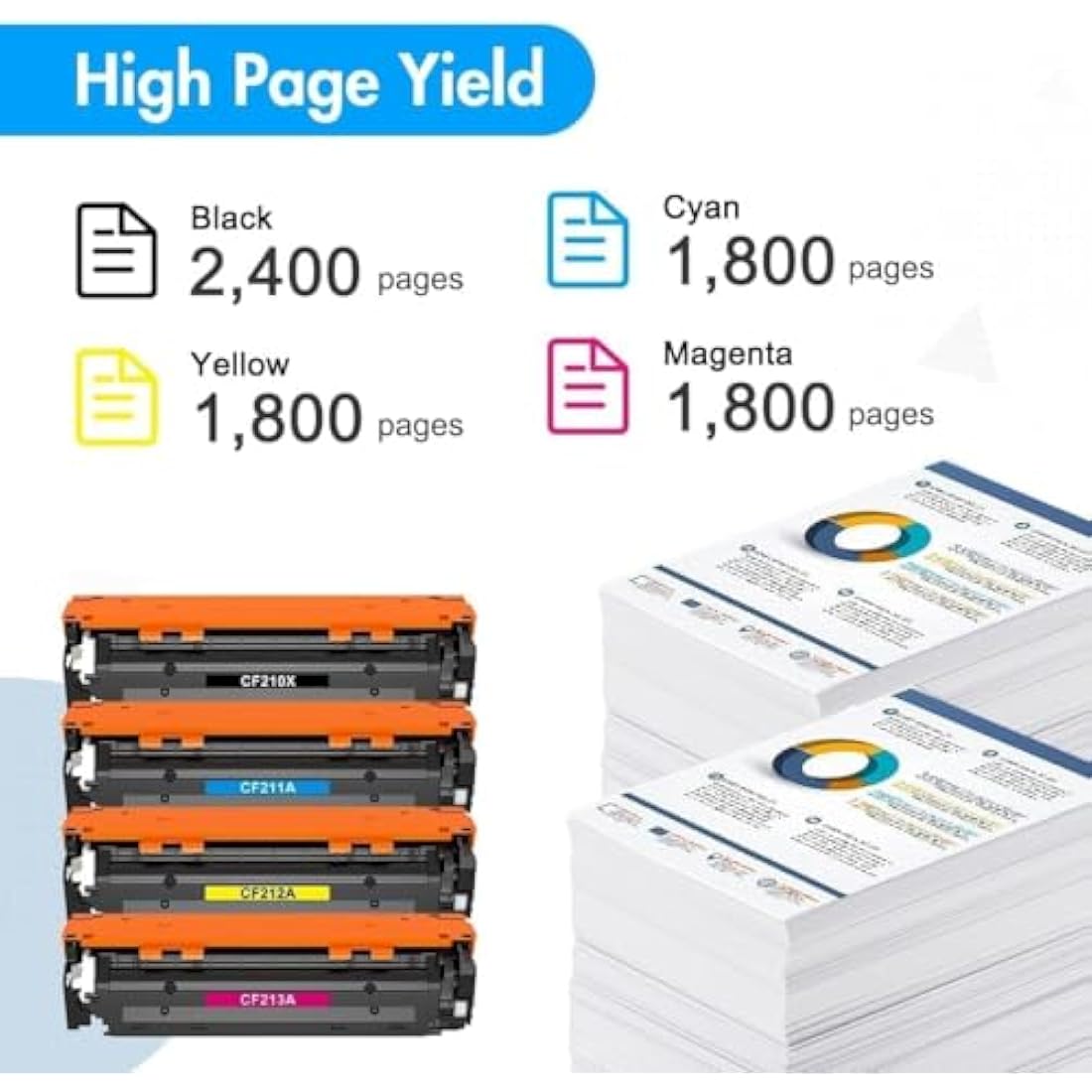 131X 131A Multipack Toner Cartridge Compatible for HP Laserjet Pro 200 Color MFP M276nw M276n M251n M251nw CF210X CF210A CF211A CF212A CF213A 128A CF320A 125A CB540A CP1515N CP1525N M276 M251