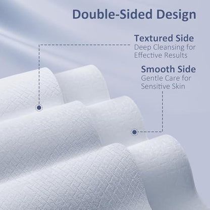 Ourmed Life Face Towels, Disposable Biodegradable Clean Face Wipes for Sensitive Skin, Lint- free Facial Towels for Women Cleansing, Skincare and Makeup Remover, Dry Wipes,600 Count EF Texture