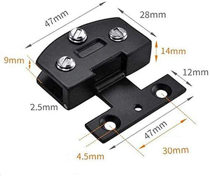 Black Frameless Glass Door Cabinet Display - 2 Pieces, 90 Degree Hinge