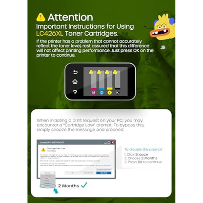 Timink LC426XL LC426 Ink Cartridges Replacement for Brother LC426 Ink LC-426BK LC-426C LC-426M LC-426Y Compatible with Brother MFC-J4340DW MFC-J4540DW MFC-J4335DW MFC-J4535DW Printer (4 Pack)