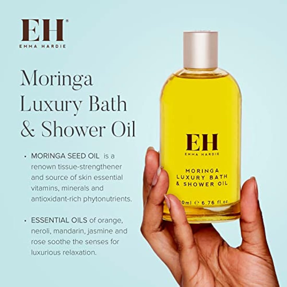 Emma Hardie 5pcs Amazing Travel Kit: 30ml Moringa Cleansing Balm, 50ml Moringa Luxury Bath & Shower oil, 50ml Moringa Luxury Body Butter, 20ml Moisture Boost Vit C Cream, 5ml Brilliance Facial Oil