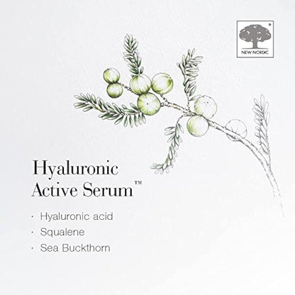New Nordic Hyaluronic Active Serum with Hyaluronic Acid to Help Hydrate & Firm Skin - Reduces the Visibility of Wrinkles - Odour Free - 30ml