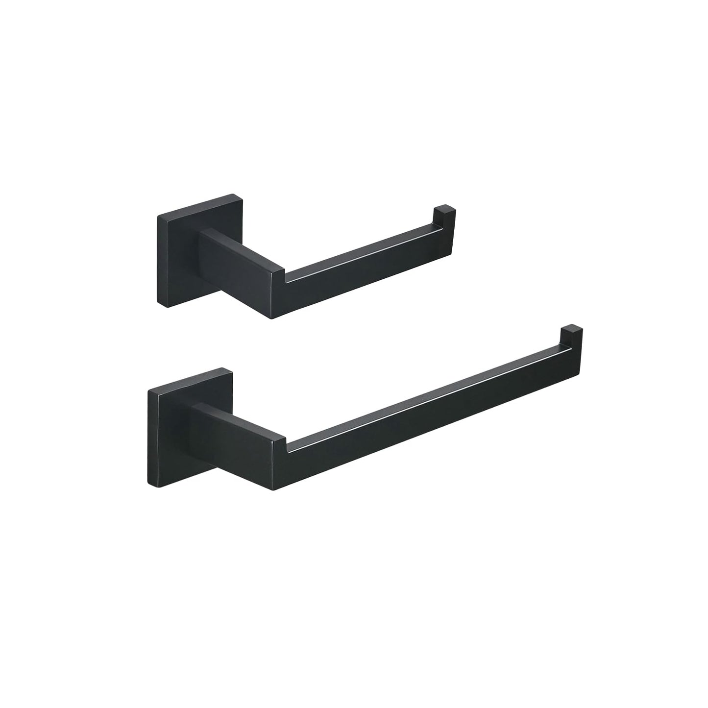 Bathroom Hardware Set,2-Pieces Matte Black Accessories 304 Stainless Steel Wall Mounted Bathroom Hardware 2-Piece Set Towel Rack and Toilet Paper