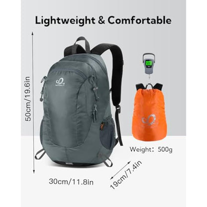 Waterfly 25L Hiking Backpack Daypack: Water Resistent Lightweight Rucksack with Rain Cover for Men Women Outdoor Camping Hiking Travel Daypack