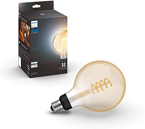 Philips Hue White Ambiance Filament G125 Giant Globe Smart Light Bulb [E27 Edison Screw] with Bluetooth. Works with Alexa, Google Assistant and Apple Homekit
