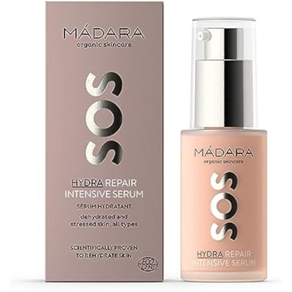 MADARA Organic Skin Care SOS HYDRA Repair Intensive Serum – 30ml | Deep Hydration for Stressed & Dry Skin