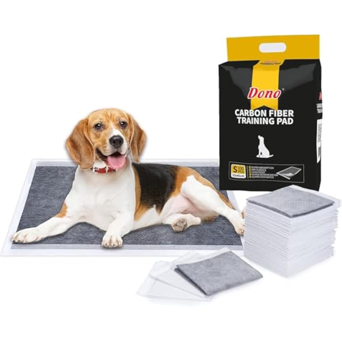 Dono Pet Training Puppy Pads - 100 Carbon Puppy Pee Wee Toilet Trainer Pads Super Absorbent Deodorizing Heavy Duty Dog Pet Pads S