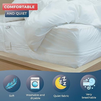 WRAPPYBAG Bed Bugs Mattress Protector - Mattress Cover - Zipped Mattress Protector - Waterproof - Cotton Surface - King Size