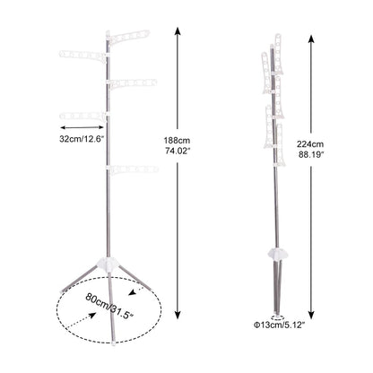 BAOYOUNI Clothes Airer Foldable Clothes Drying Rack with 5 Adjustable Arms