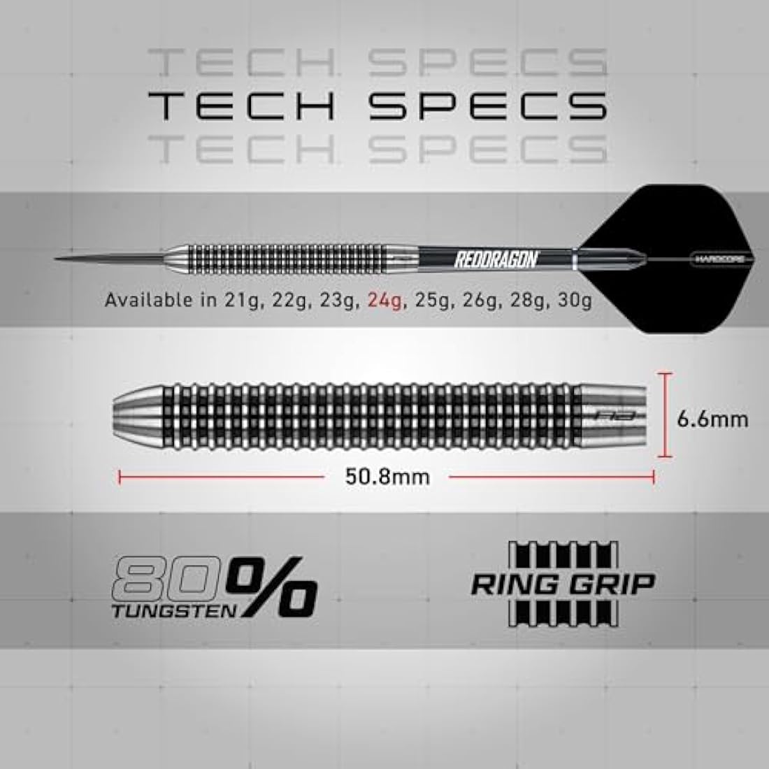 RED DRAGON Pegasus Professional Tungsten Steeltip Darts Set Available in 21, 23, 24, 25, 26, 28, 30 Gram with Flights, Stems (Shafts) and Wallet