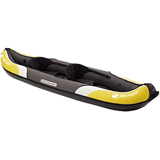 Sevylor Colorado Inflatable Kayak, Two Person, Sea Kayak with Bag, Stable and Comfortable, Ideal for Lakes or Sea Shores