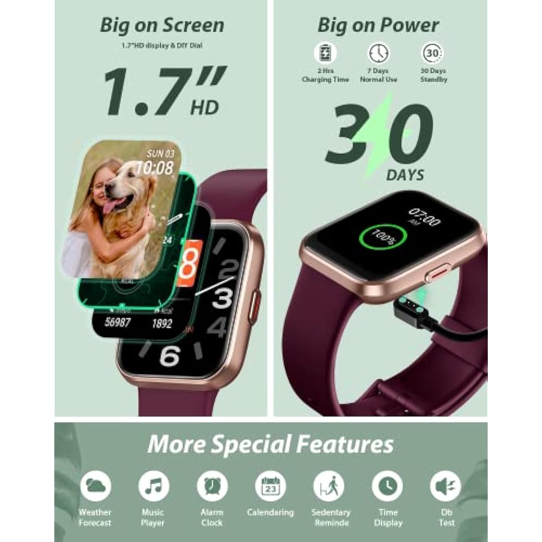 Smart Watch for Men Women (Answer/Make Call), Alexa Built-in, 1.8" Touch Screen Fitness Watch with SpO2 Heart Rate Sleep Monitor, 100 Sport, IP68 Waterproof Step Counter Smartwatch for iPhone Android