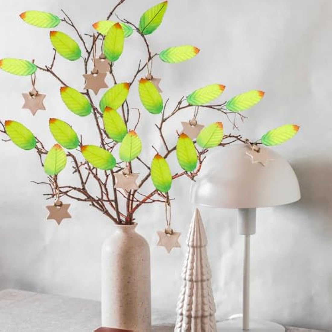 MWOOT 200Pcs Artificial Rose Leaves, Fake Single Leaf for Crafts, Green Faux Silk Leaves for DIY Bouquet Wreaths Wedding Party Festival Christmas Decoration, Wired Green Leaves