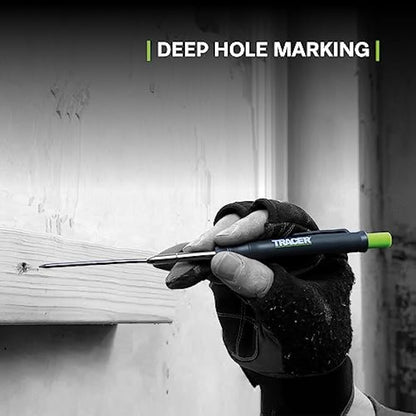 Tracer Deep Hole Construction Pencil with 6 x Replacement Lead Pack and accompanying Site Holsters all-in-one Marking Kit. Carpenter Pencil Set