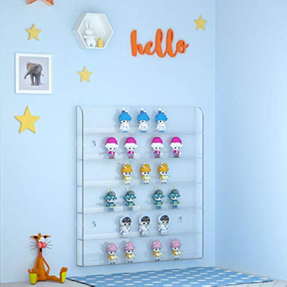 HIIMIEI Acrylic Wall Mounted Nail Polish Display Stand Display Rack Nail Polish Organiser Storage for Wall Mounted Storage Shelves Holder - 6 Tier