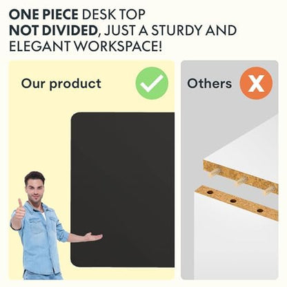 SANODESK 120 x 60cm Electric Standing Desk ONE PIECE Height Adjustable Desk with Cable Management Tray Sit Stand Desk for Office, Black