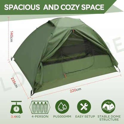 Clostnature Crux Lightweight Camping Tent - 1/2/3/4 Man Tent, Waterproof & Windproof 3 Season Tent, Double Layer, Compact Easy Setup Design for Hiking, Backpacking, Festivals, Family Camping, Outdoor