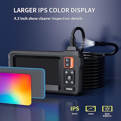 Daxiongmao Borescope, Endoscope Camera with Light, 1080P HD Inspection Camera, Borescope Camera with Light, IP67 Waterproof Camera, 16.5ft Flexible Endoscope Camera, Gadgets for Men (4.3”)