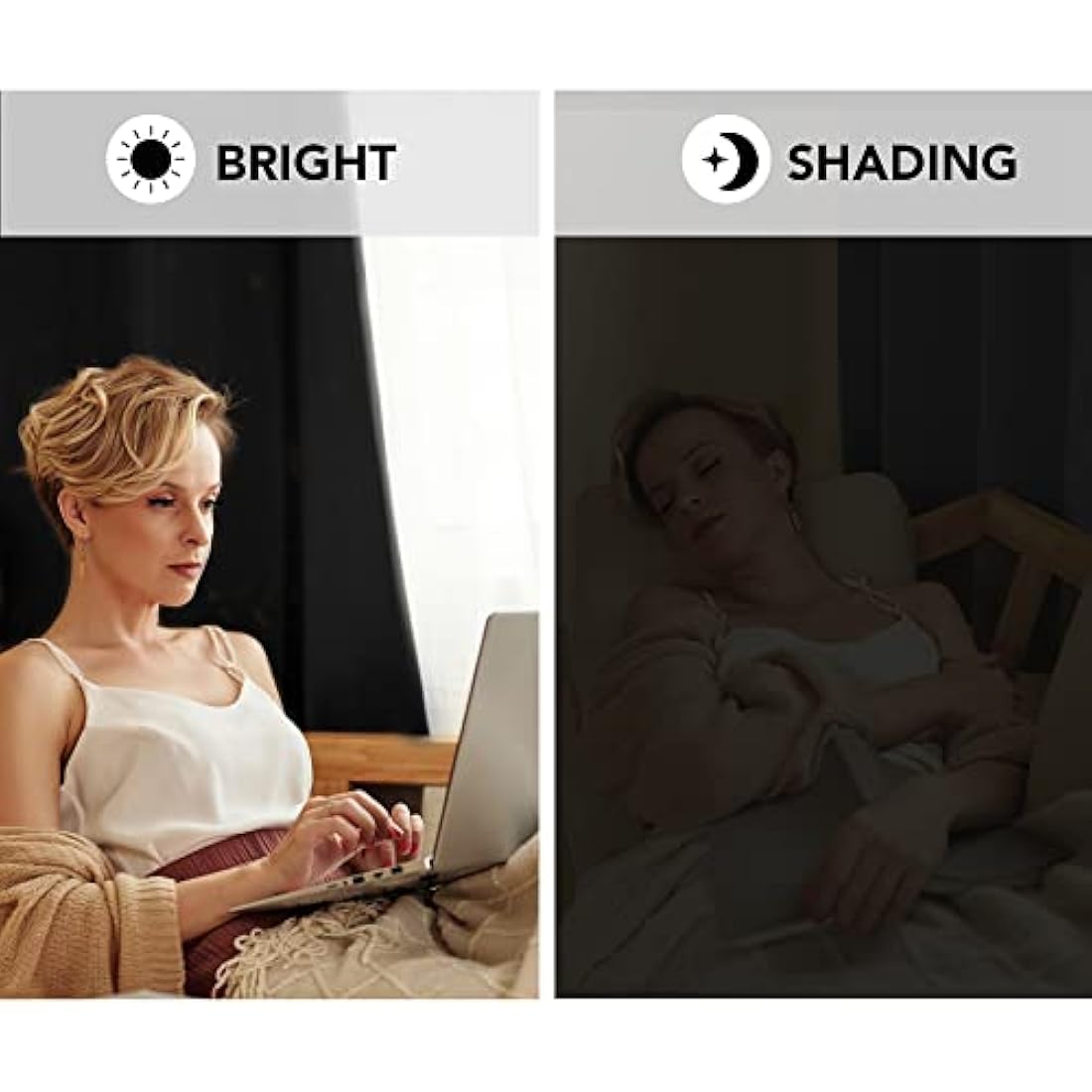 Deconovo Blackout Curtains Eyelet Super Soft Thermal Insulated Window Treatment Ring Top Blackout Curtains for Livingroom 66 x 90 Drop Inch Black 2 Panels