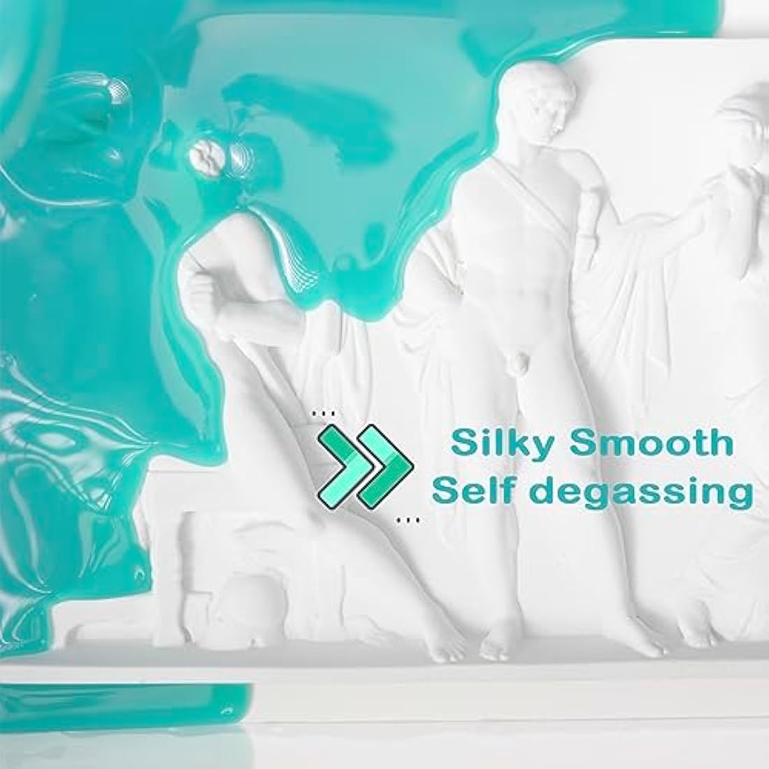 BBDINO Super Elastic Silicone Mould Making Kit, 600g Liquid Platinum Silicone 1:1 Mixing, Ideal for Casting Moulds of Resin | Plaster | Wax etc. Jade Green
