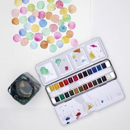 Winsor & Newton, Cotman Watercolour, 'Complete Travel Tin' , 24 x Half Pans