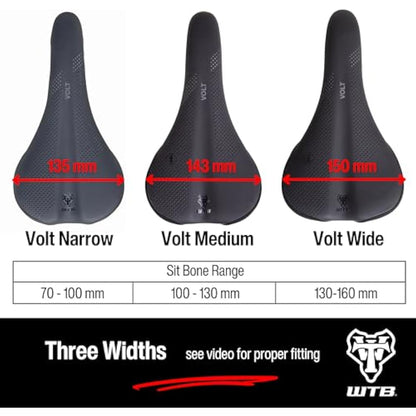 WTB Volt Bike Saddle | Comfortable Mountain Bike Seat | Durable, Contoured MTB Seat for Gravel, Trail, and Enduro