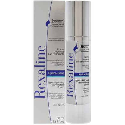 Rexaline - Hydra-Dose - Hyper-Hydrating Rejuvenating Cream - Anti wrinkle cream with Hyaluronic Acid - Anti aging facial care - Day and night cream - Face moisturizer - Cruelty free - 50ml, 700121
